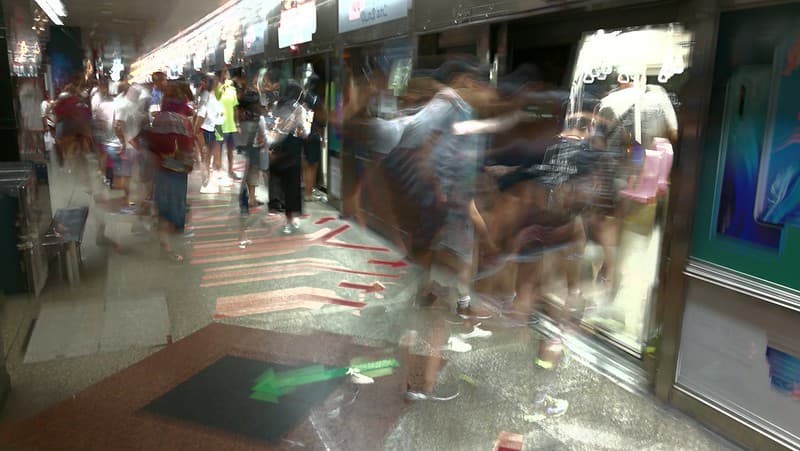 Abstract - boarding train