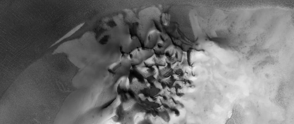 Changing Frost Patterns in Louth Crater