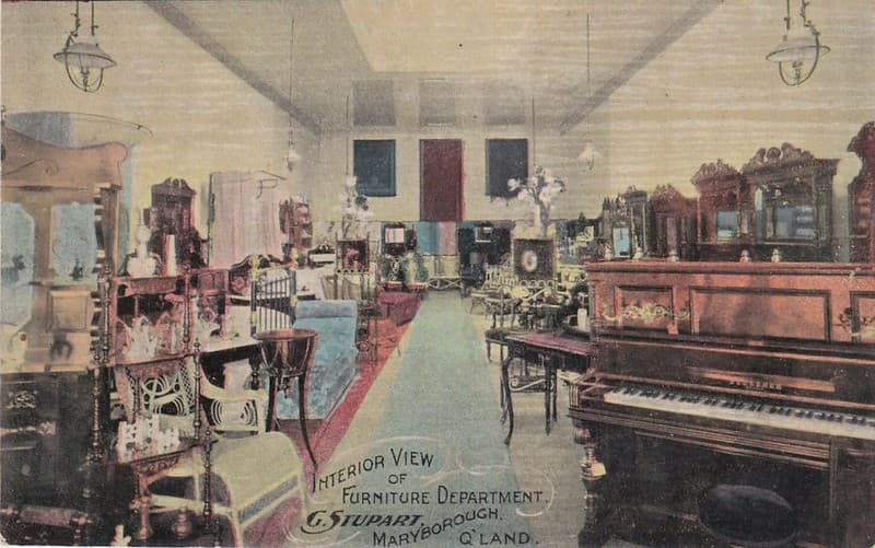 Furniture Department of Stupart's store in Maryborough, Qld - 1912