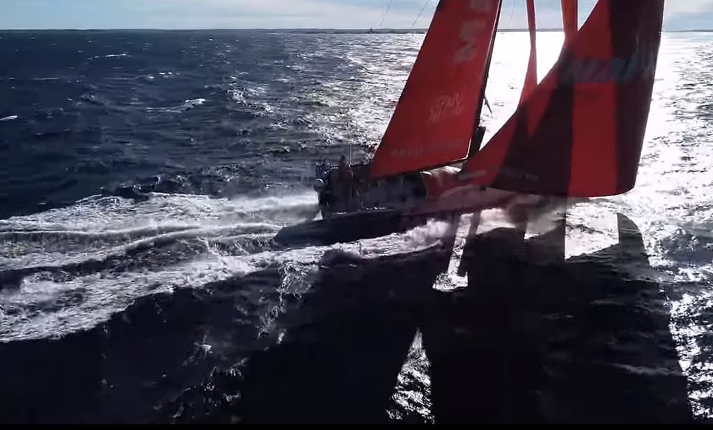 Sailing drone shot