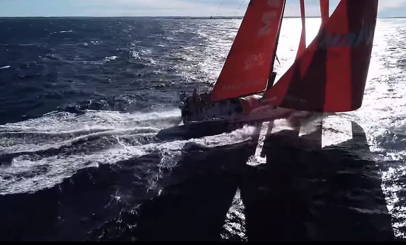 Sailing drone shot
