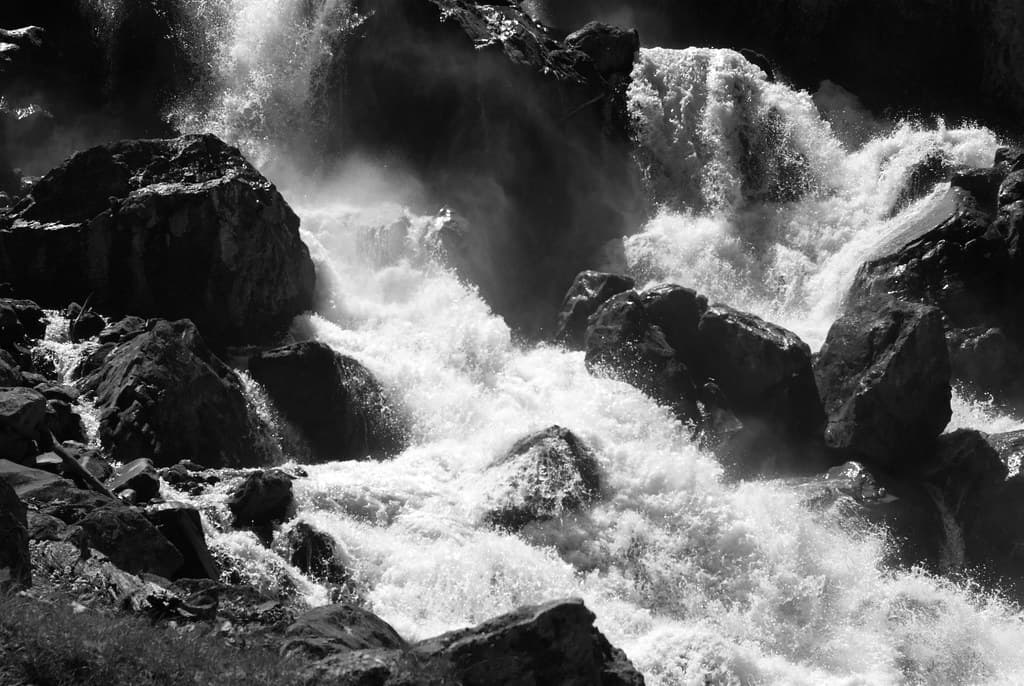Mountain waterfall. Best viewed large.