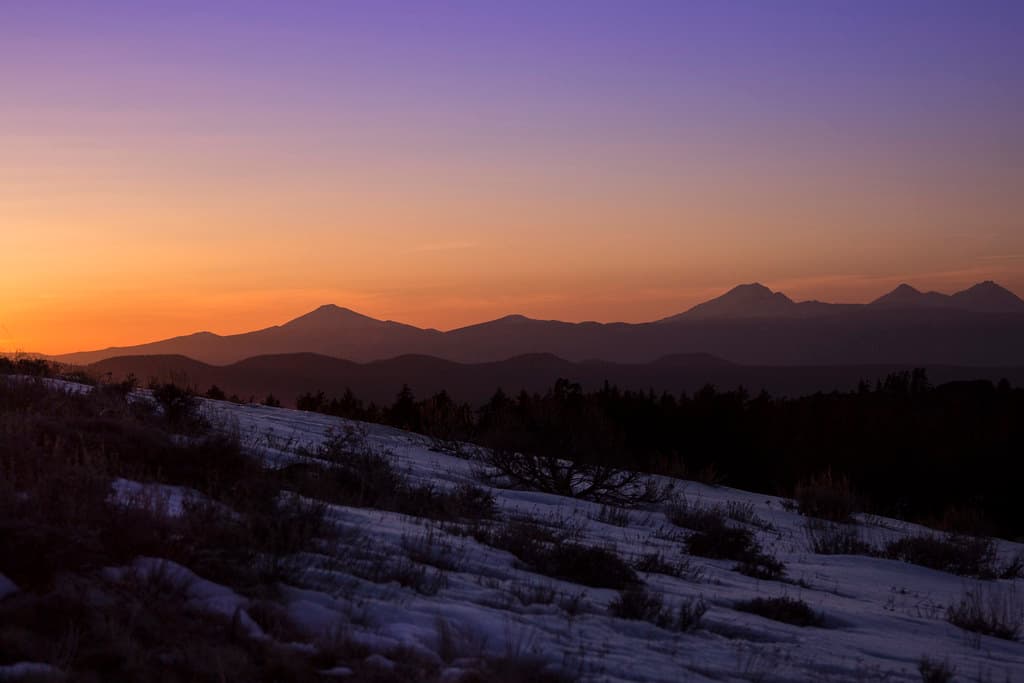 Sunset over the Cascades, Oregon