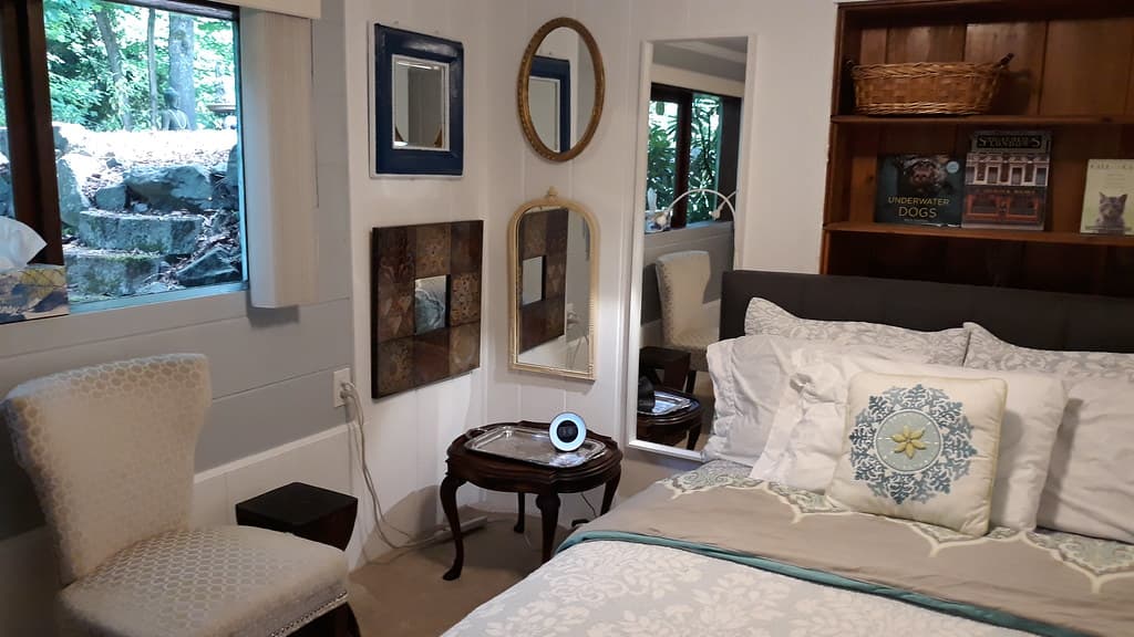 Bed, bedroom, books