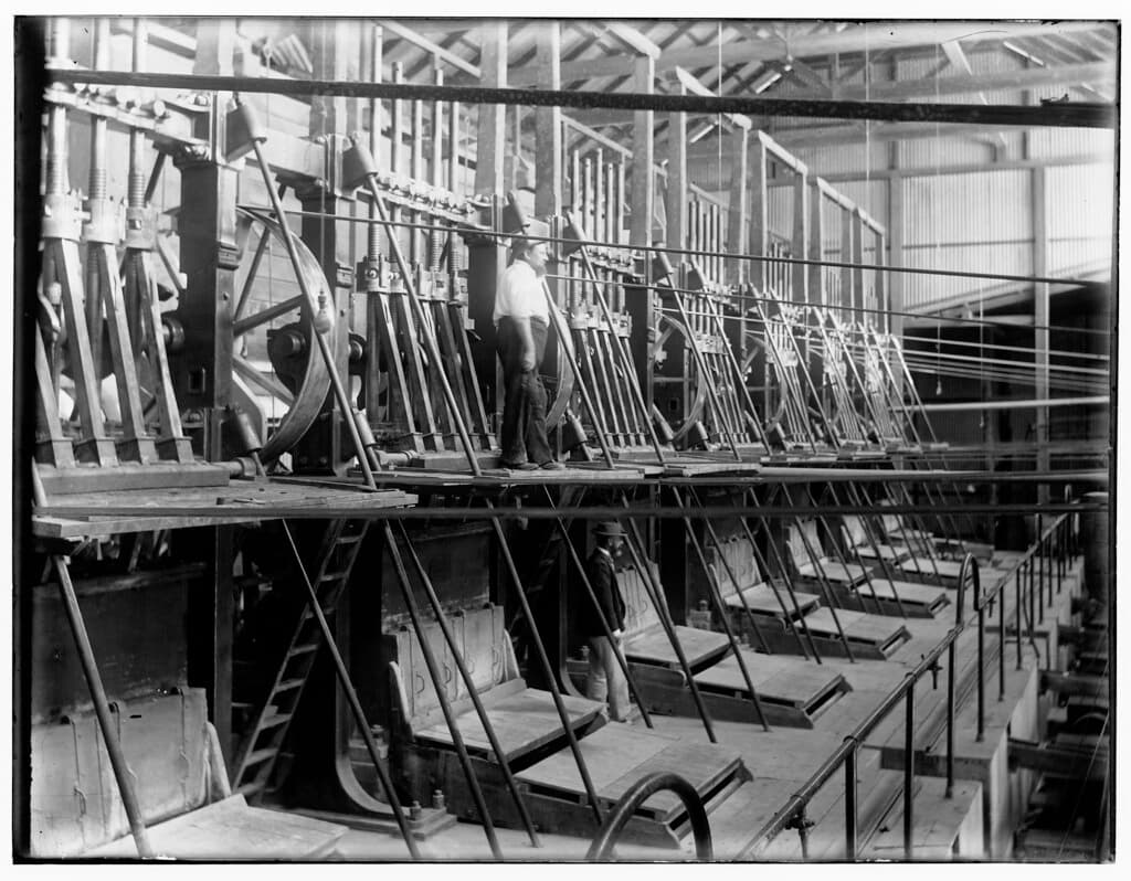 Industrial machinery, factory, flywheels