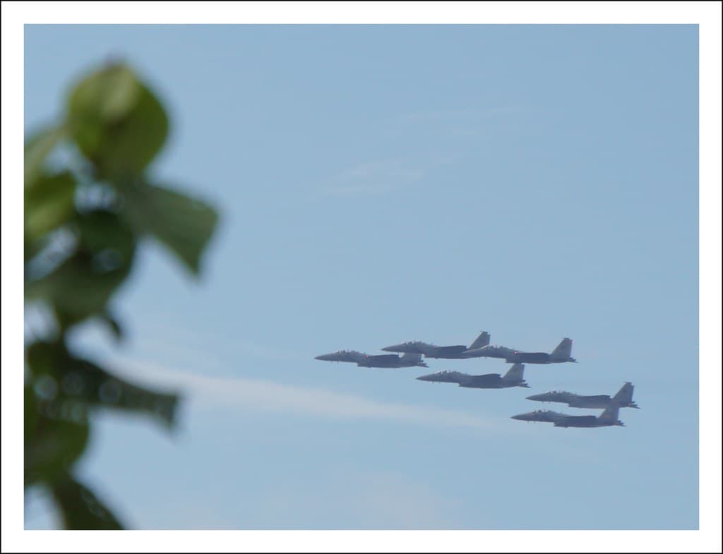 F15 aircraft in formation rehearsal