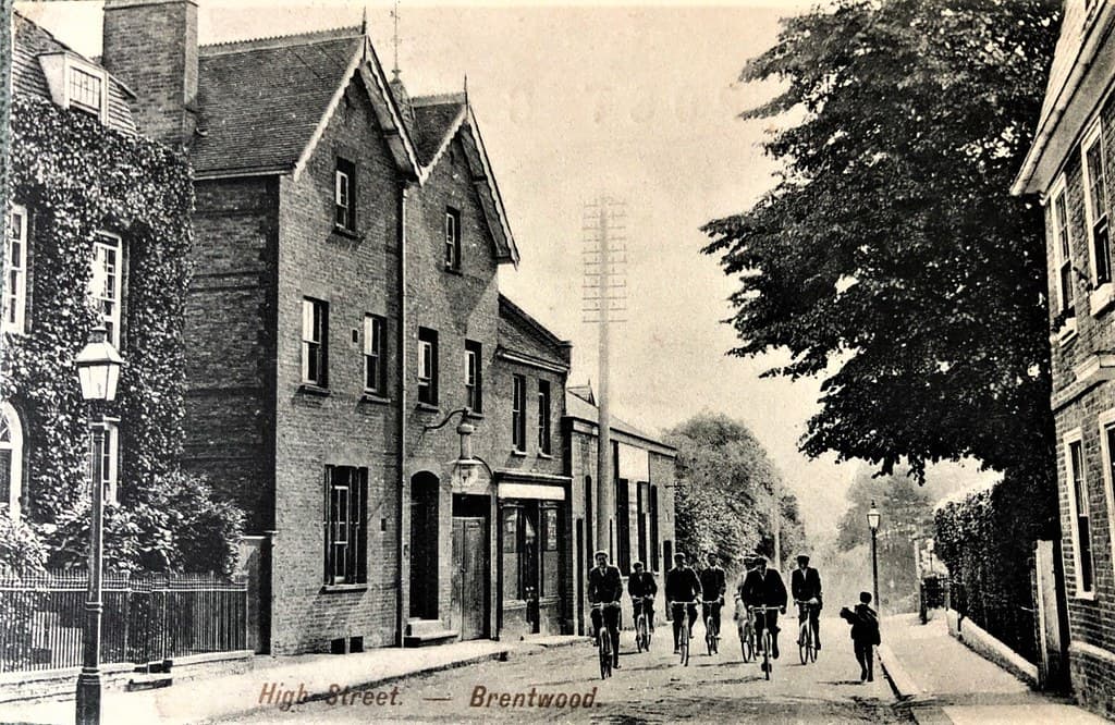 Brentwood High Street Group Of Cyclists Shop Front 1906