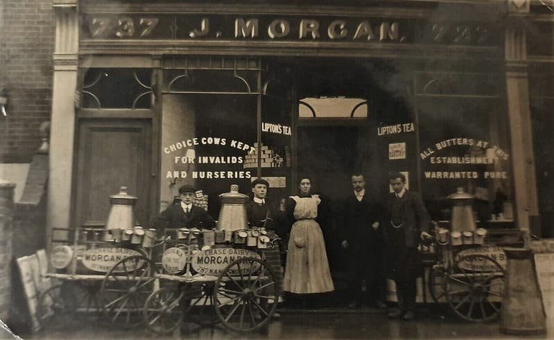 RARE PHOTOGRAPHIC 737 J MORGAN SHOP FRONT WANDSWORTH POSTCARD LONDON