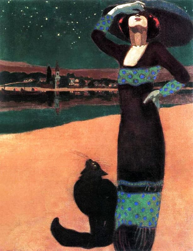 FARAGÓ, Géza. Woman with Cat, 1908