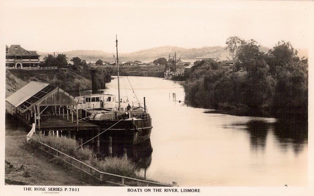 Boats on the river at Lismore, N.S.W. - circa 1950