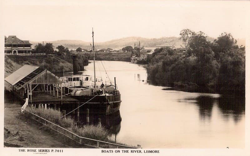 Boats on the river at Lismore, N.S.W. - circa 1950