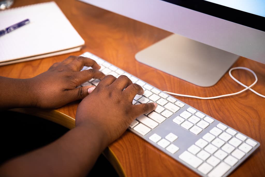 Typing On Desktop Keyboard