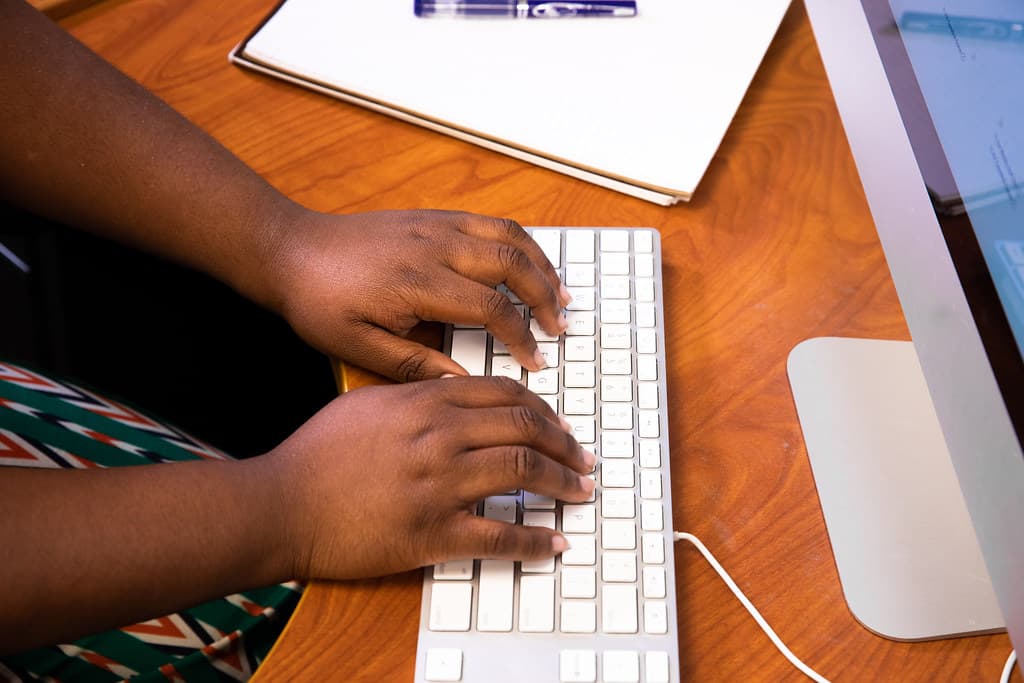 Typing On Desktop Keyboard