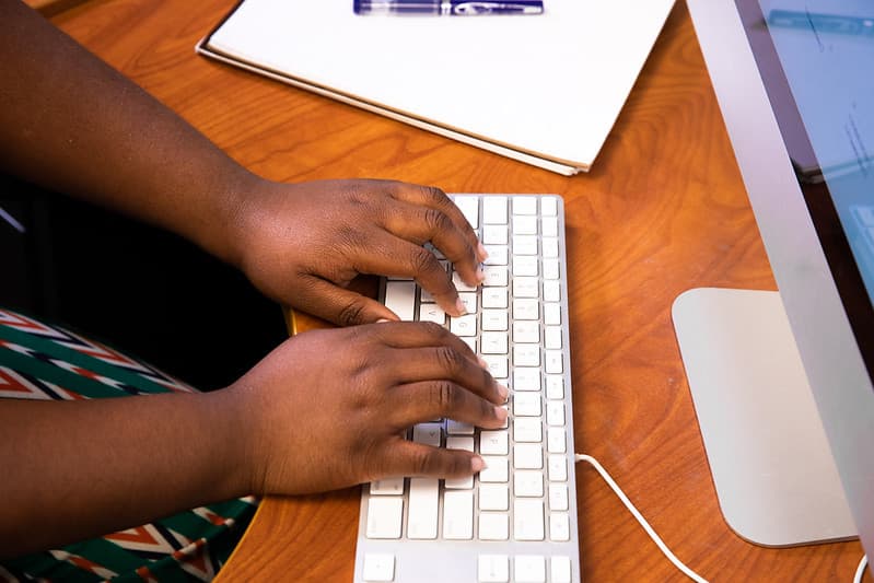 Typing On Desktop Keyboard