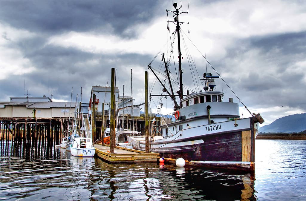 Fishing boats Hoonah Alaska.
