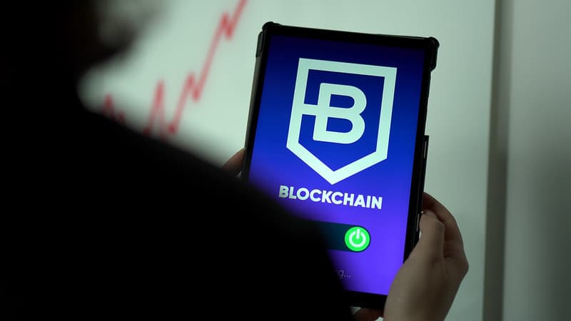 Girl connecting to a blockchain platform with a tablet