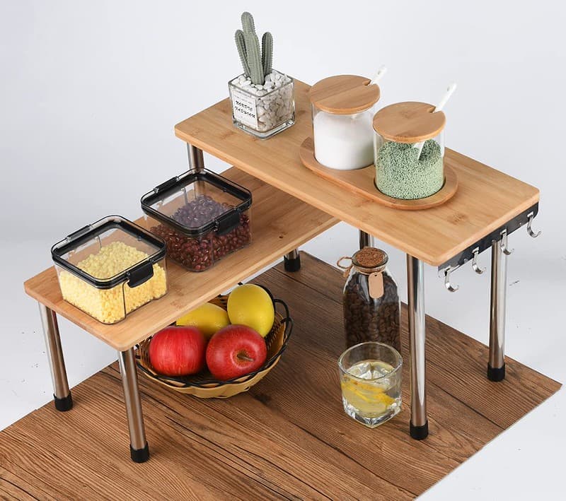 2 Tier Standing Bamboo Bathroom Storage Furniture
