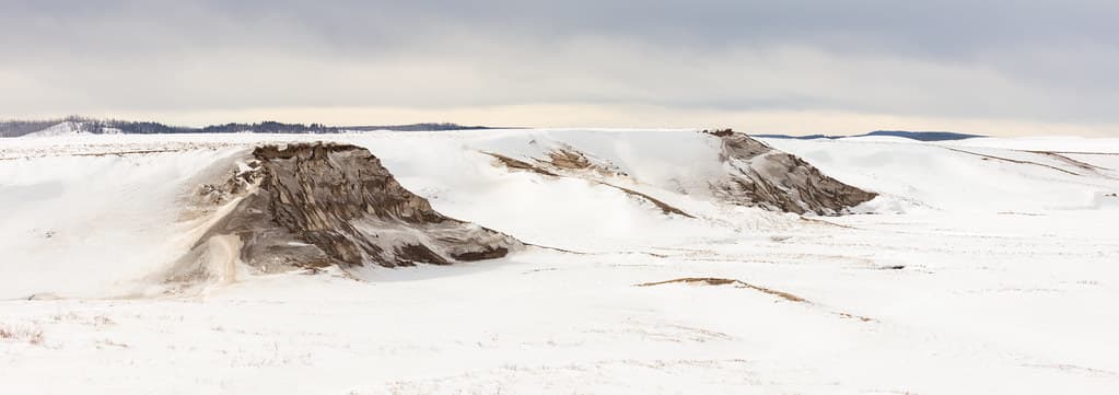 Wind and sand patterns in Hayden Valley (panorama)