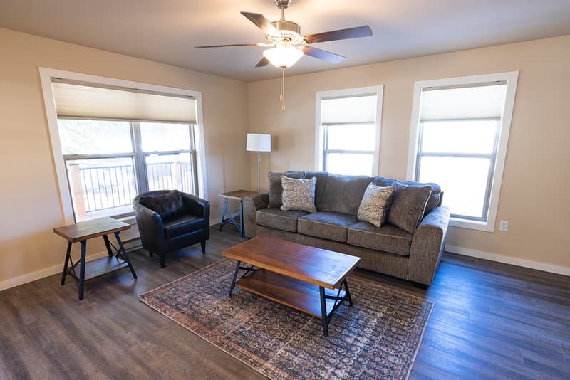 Housing improvement project goal 1: two-bedroom unit, living room