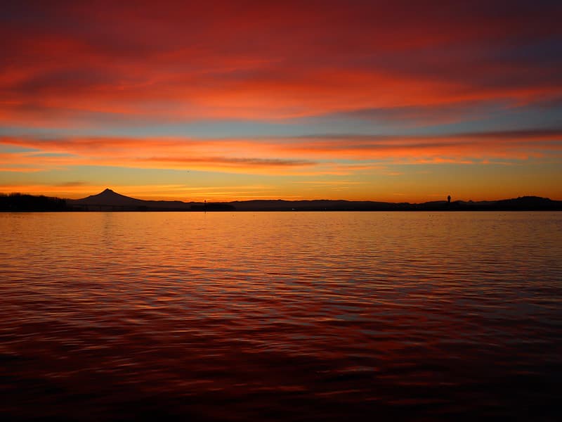 Sunrise at Columbia River in WA