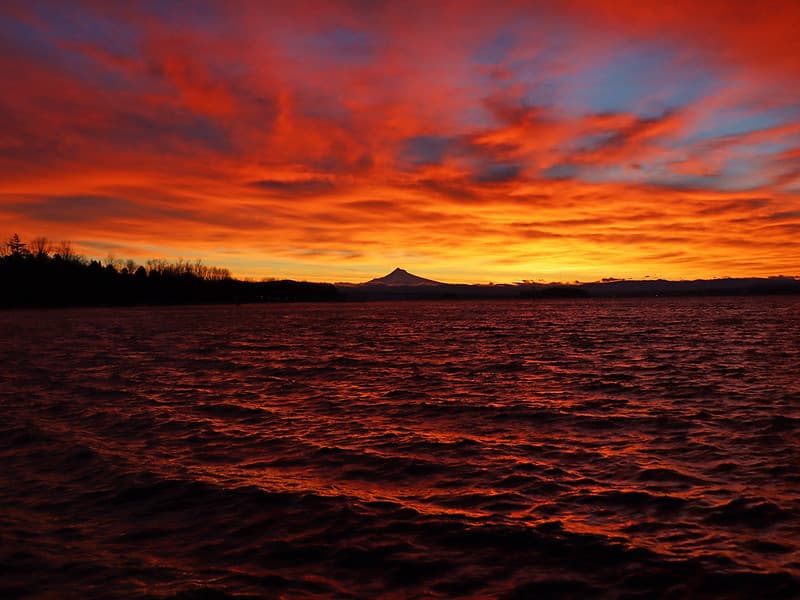 Sunrise at Columbia River in WA