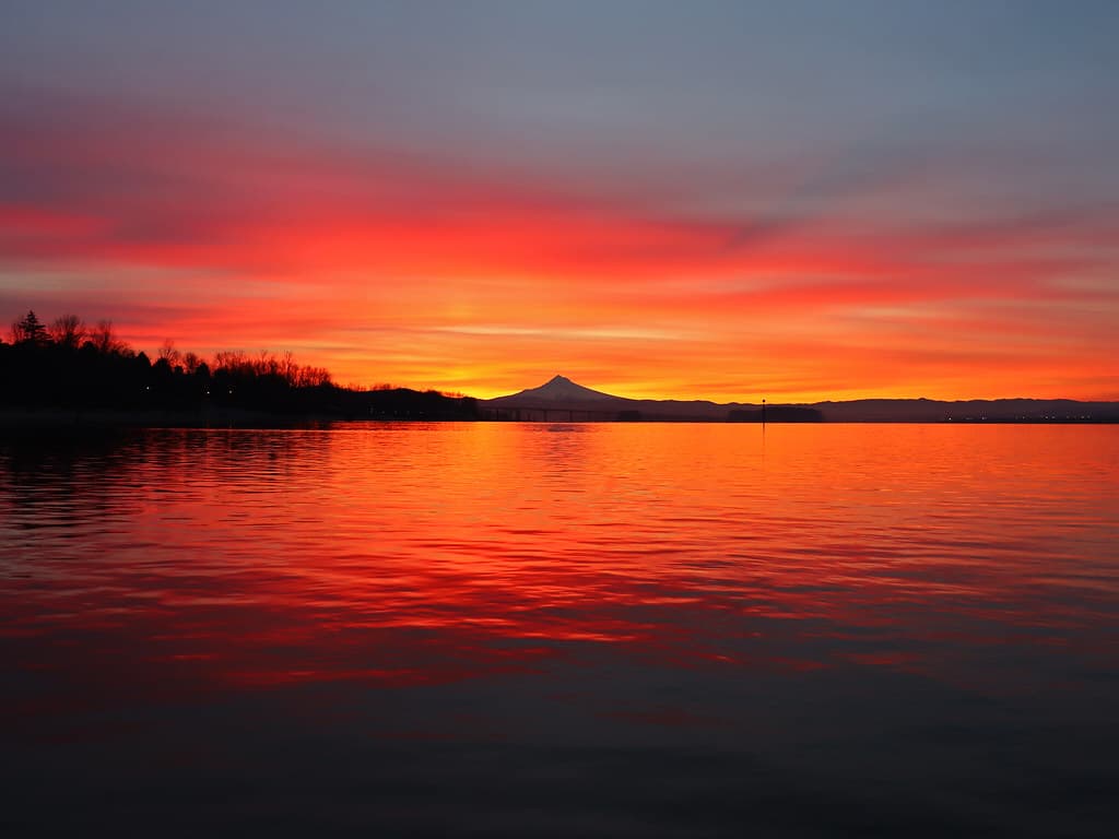 Sunrise at Columbia River in WA
