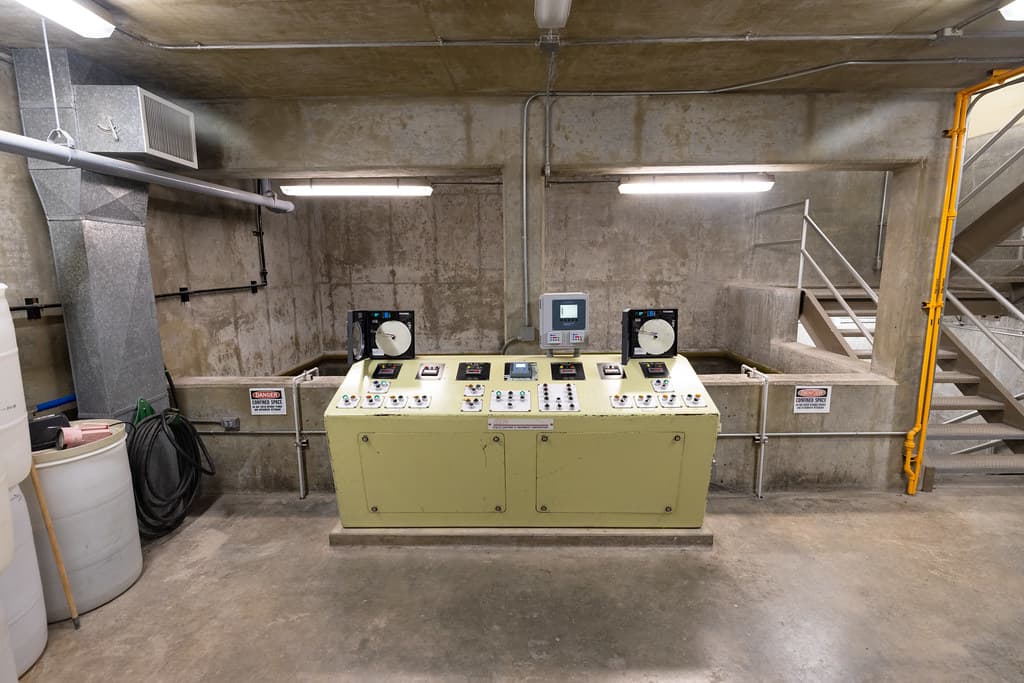 Grant Village water treatment plant middle level and control panel