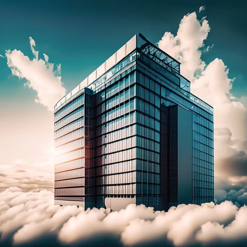Modern Cloud Server Office Building 2 - Adobe Express AI