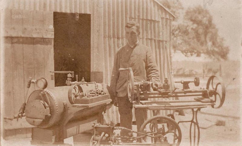 A man and his machinery somewhere in Australia - early 1900s