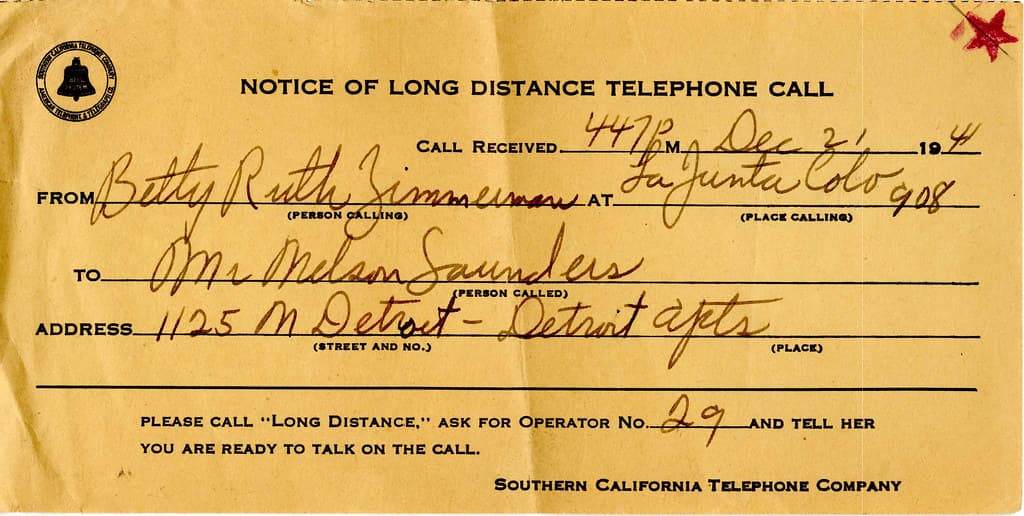 BNSC-14-Long Distance Call Receipt