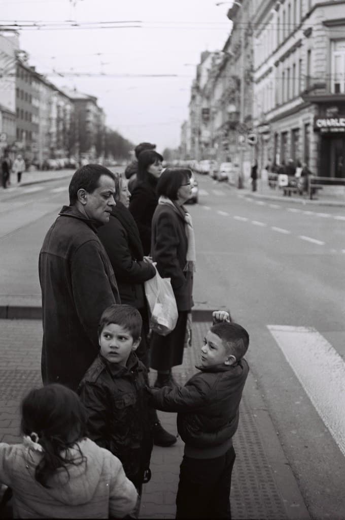 Zorki 4 + Industar-61 L/D - People at Crosswalk