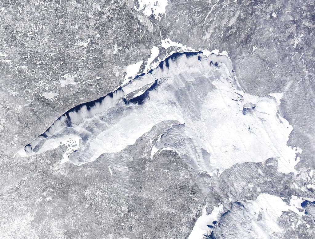 MODIS Satellite Image Lake Superior Ice Cover