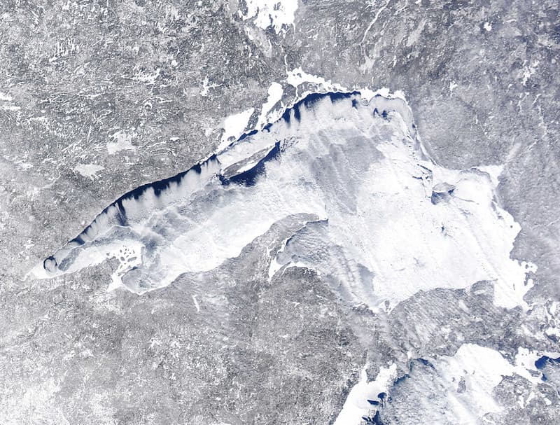 MODIS Satellite Image Lake Superior Ice Cover