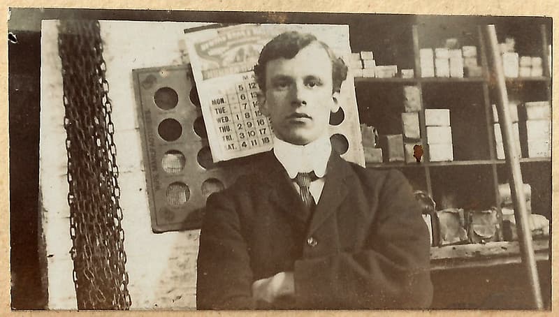 Unknown Edwardian man in a workshop?