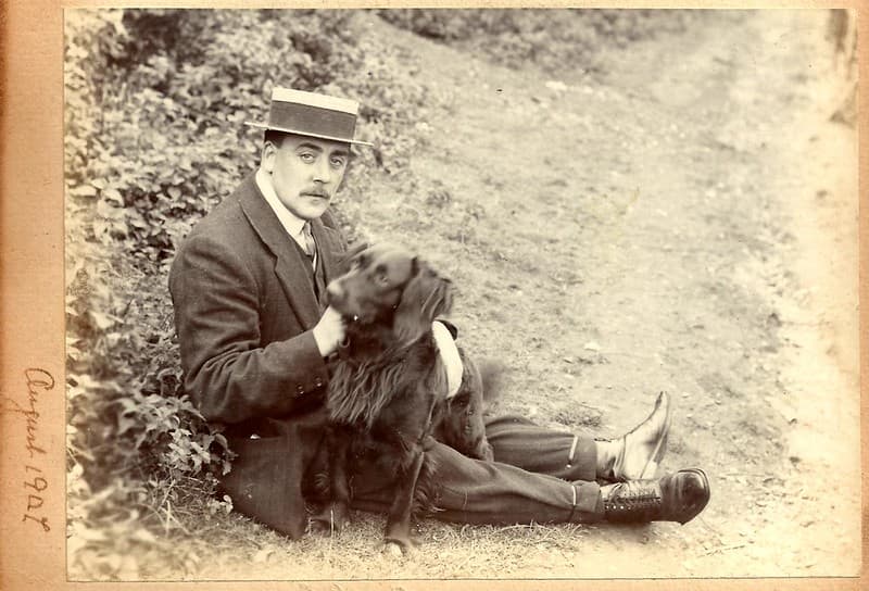 John Hook and dog, August 1907