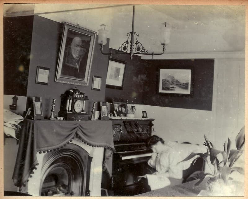Superb Edwardian interior with fireplace and piano