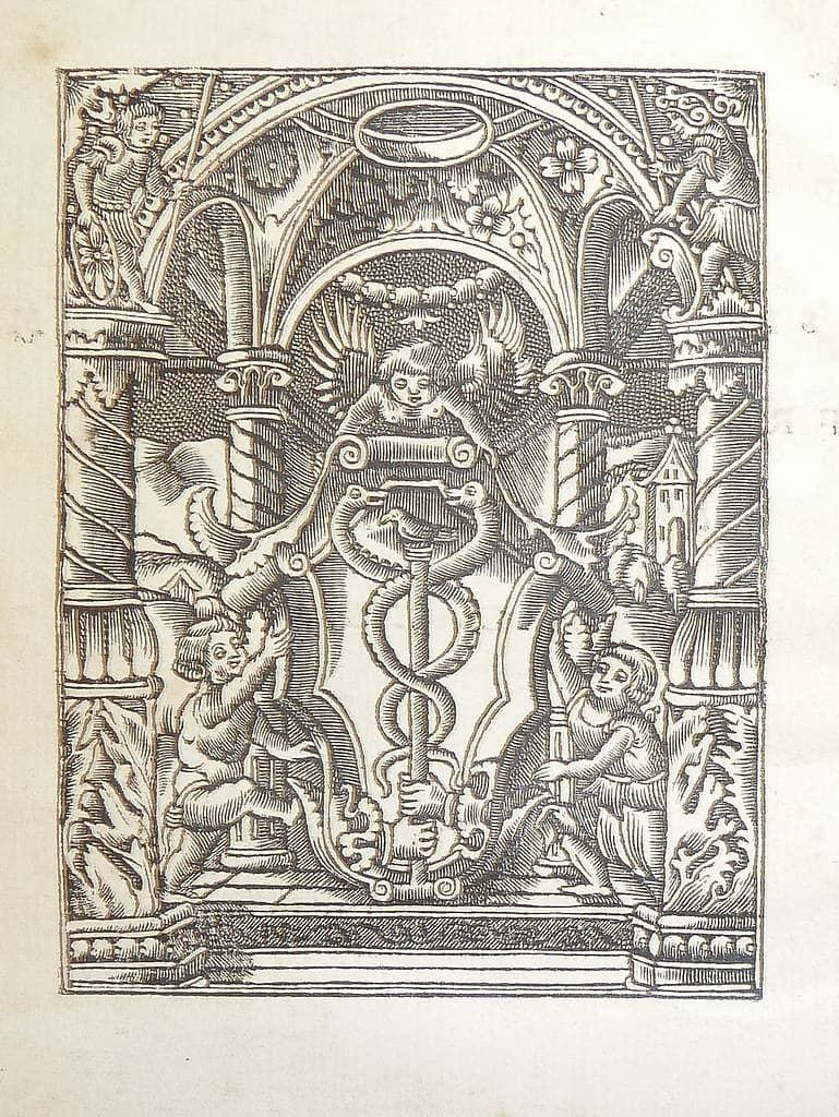 Woodcut printer's device of Johann Froben
