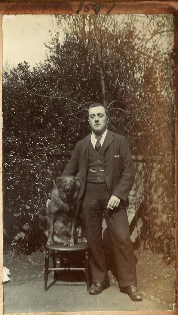 John Hook and his dog, dated 1899