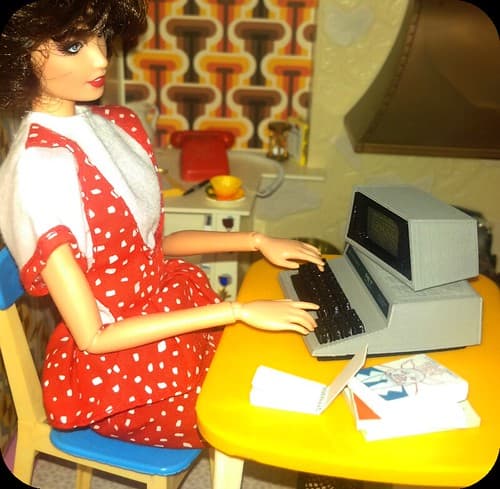 Doll at Computer