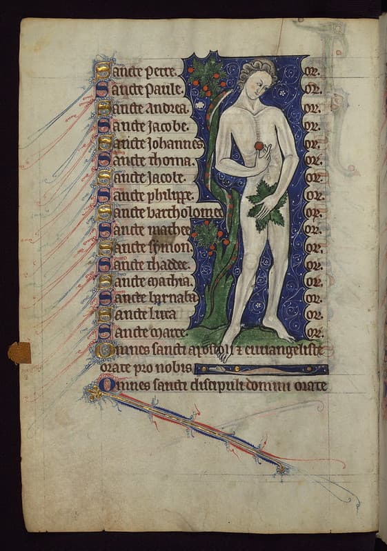 Book of Hours, Adam, Walters Manuscript W.102, fol. 28v