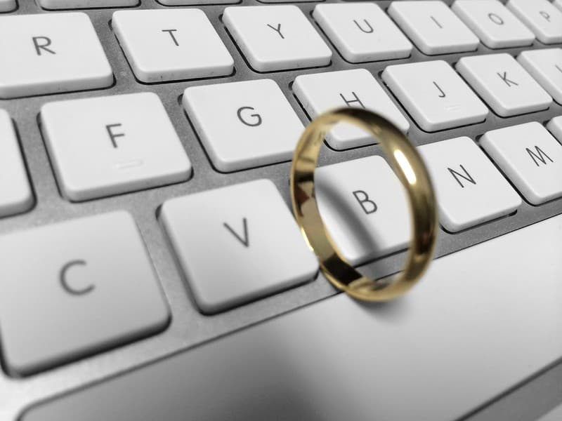 Gold ring on Apple keyboard