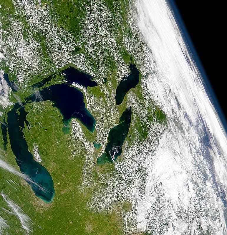 Great Lakes Basin MODIS satellite image