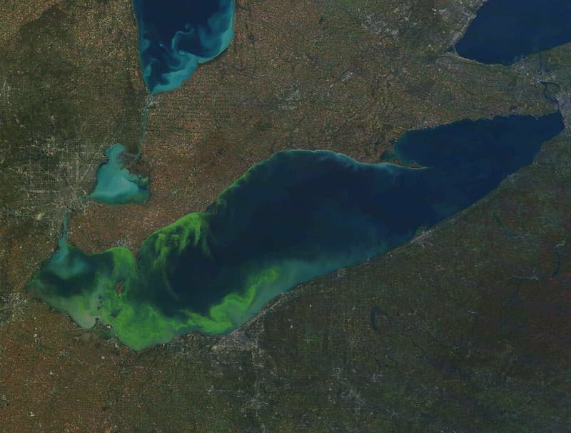 Lake Erie MODIS satellite Oct 2011