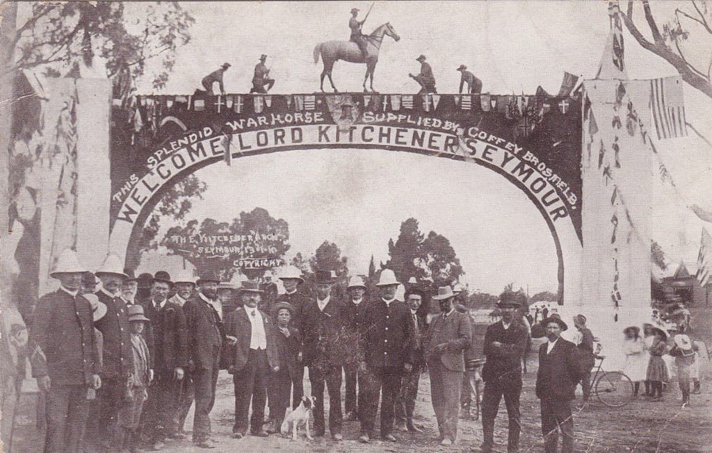 WELCOME TO LORD KITCHENER AT SEYMOUR ARMY CAMP, VICTORIA - 1910