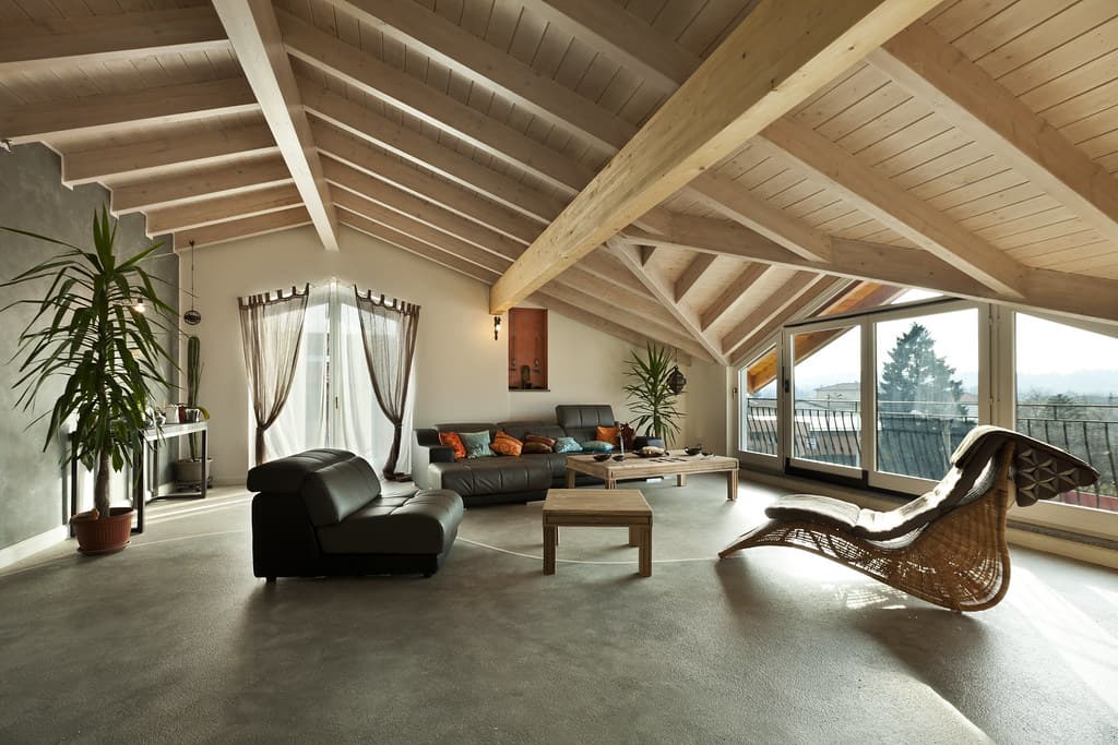 Interior new loft, ethnic furniture, livingroom