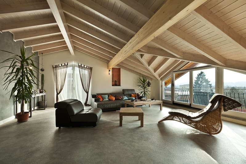 Interior new loft, ethnic furniture, livingroom