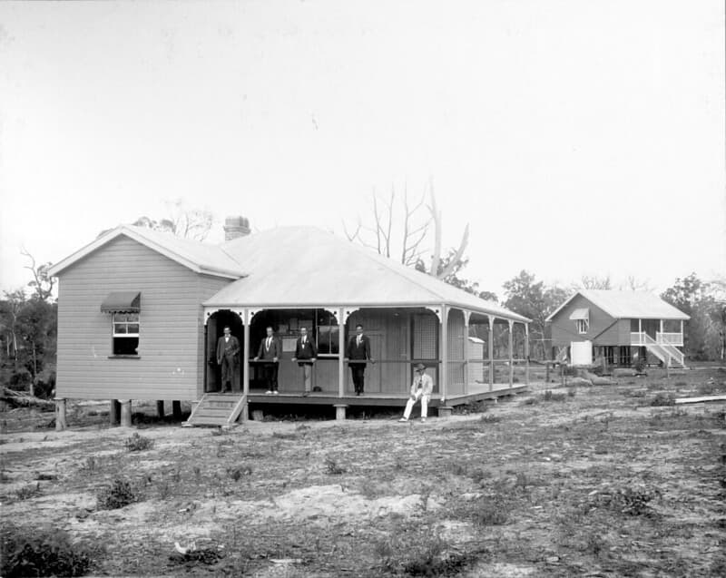Administrator's Office and school, Pikedale, January 1920