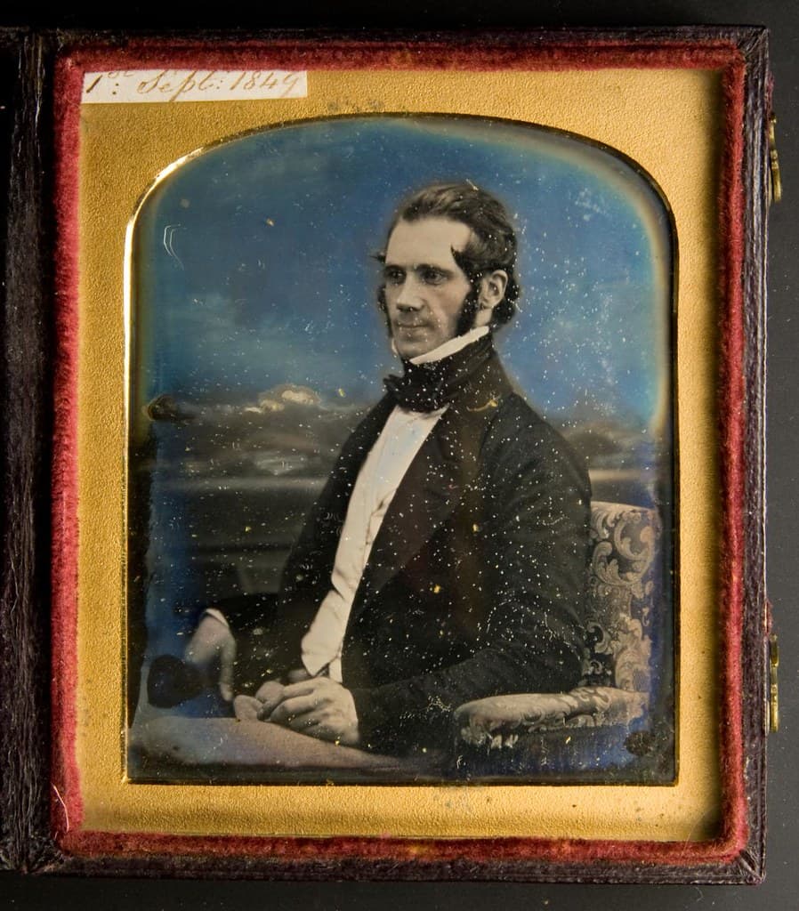 Daguerreotype portrait of a man dated 1 September 1849
