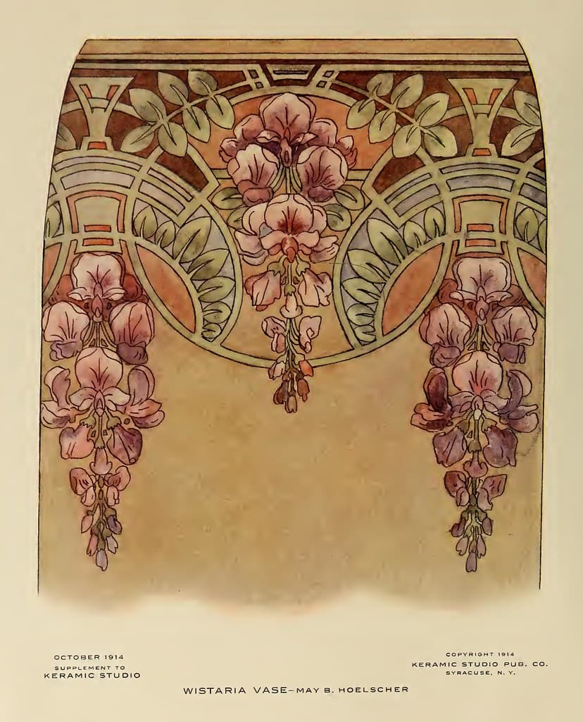 1914 Wisteria Vase Keramic Studio