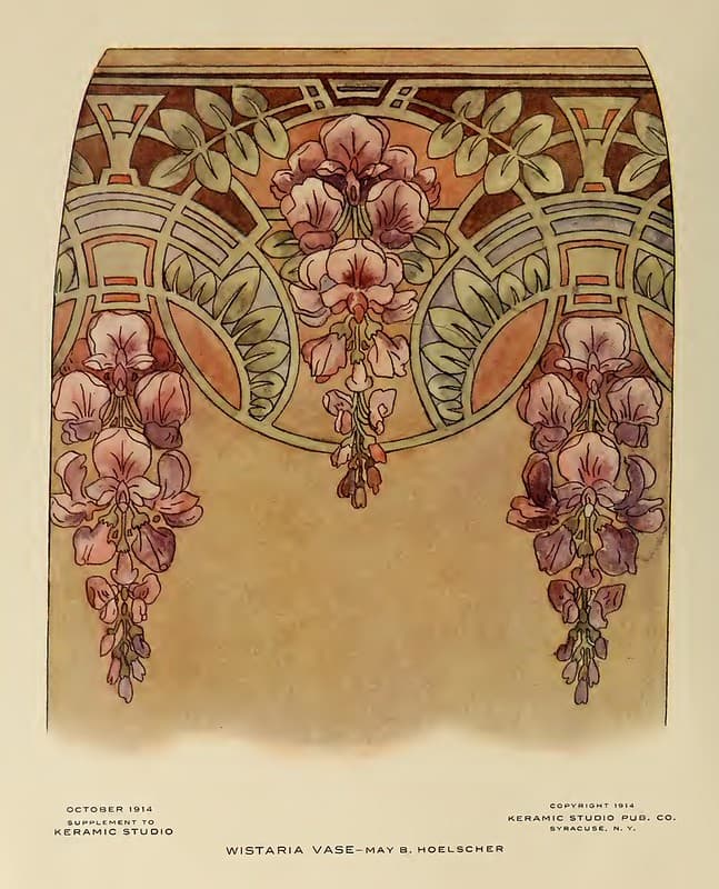 1914 Wisteria Vase Keramic Studio